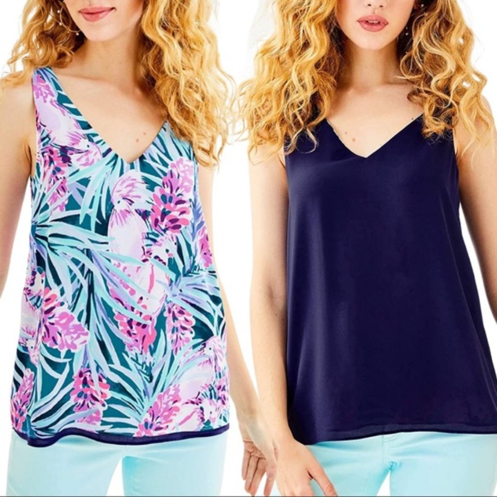 Lilly Pulitzer Florin Reversible Bird Print Tank sz Small